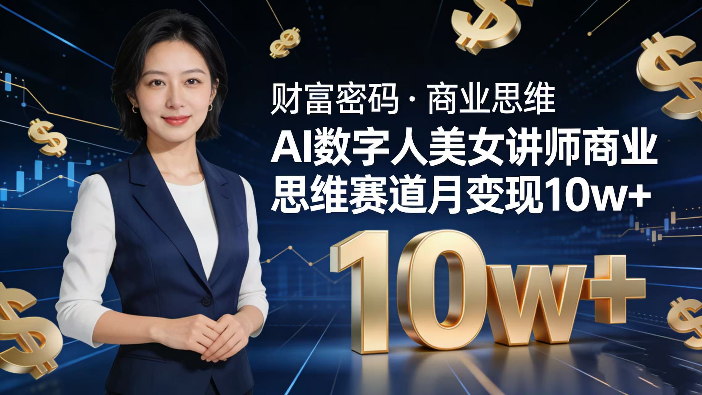 AI 数字人美女讲师！商业思维赛道咋做到月变现 10w+？-靠谱项目库