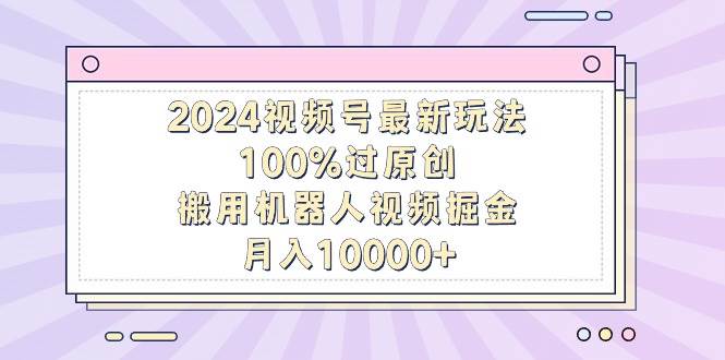 （9151期）2024视频号最新玩法，100%过原创，搬用机器人视频掘金，月入10000+-靠谱项目库