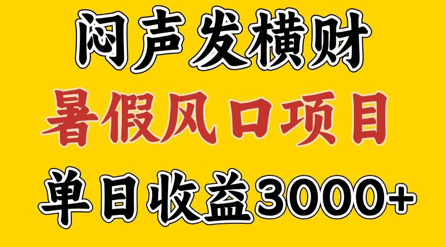30天赚了7.5W 暑假风口项目，比较好学，2天左右上手-靠谱项目库