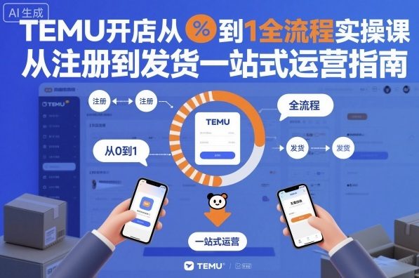 TEMU开店从0到1全流程实操课，从注册到发货一站式运营指南-靠谱项目库
