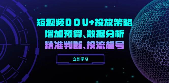 （14288期）短视频DOU+投放策略，增加预算、数据分析、精准判断，投流起号-靠谱项目库