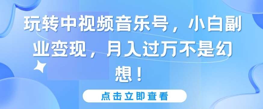 玩转中视频音乐号，小白副业变现，月入过万不是幻想【揭秘】-靠谱项目库