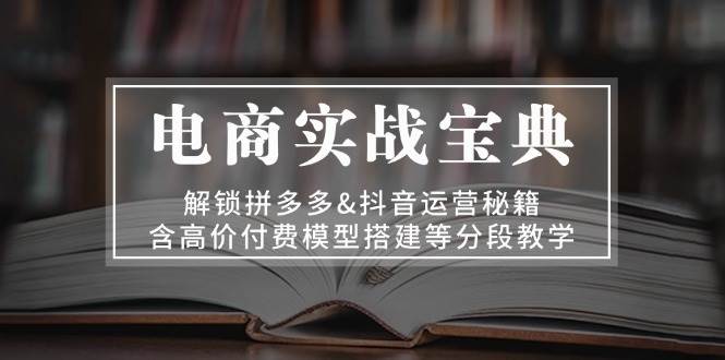 （13195期）电商实战宝典 解锁拼多多&抖音运营秘籍 含高价付费模型搭建等分段教学-靠谱项目库