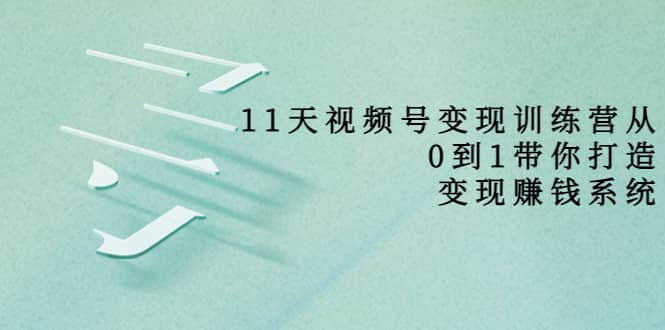 好望角·11天视频号变现训练营，从0到1打造变现赚钱系统（价值398）-靠谱项目库