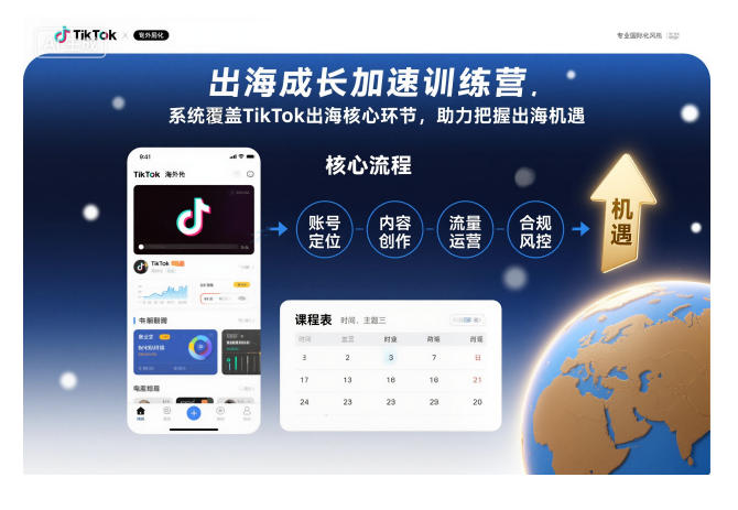 出海成长加速训练营，系统覆盖TikTok出海核心环节，助力把握出海机遇（更新）-靠谱项目库