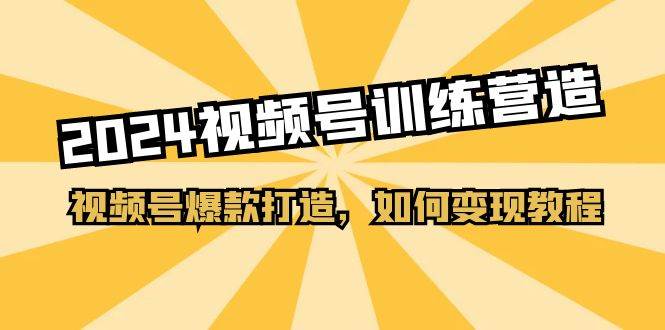 （11135期）2024视频号训练营，视频号爆款打造，如何变现教程（20节课）-靠谱项目库