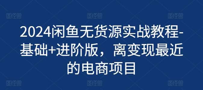 2024闲鱼无货源实战教程-基础+进阶版，离变现最近的电商项目-靠谱项目库