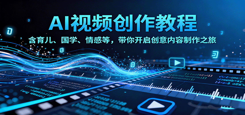 AI视频创富课，含育儿、国学、情感等，带你开启创意内容制作之旅-靠谱项目库