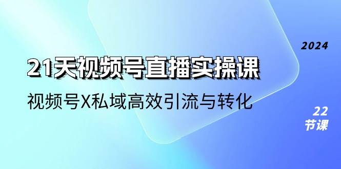 21天视频号直播实操课，视频号X私域高效引流与转化（22节课）-靠谱项目库