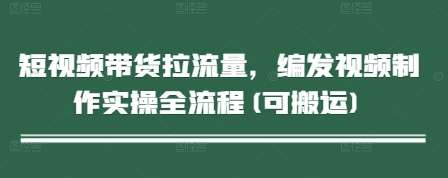 短视频带货拉流量，编发视频制作实操全流程(可搬运)-靠谱项目库