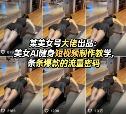 某美女号大佬出品：美女AI健身短视频制作教学，条条爆款的流量密码-靠谱项目库