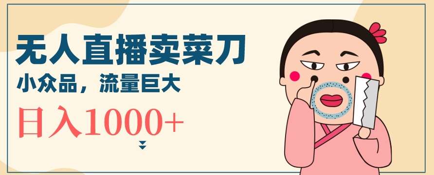 无人冷门品直播新玩法，通过卖菜刀日入1000+【揭秘】-靠谱项目库