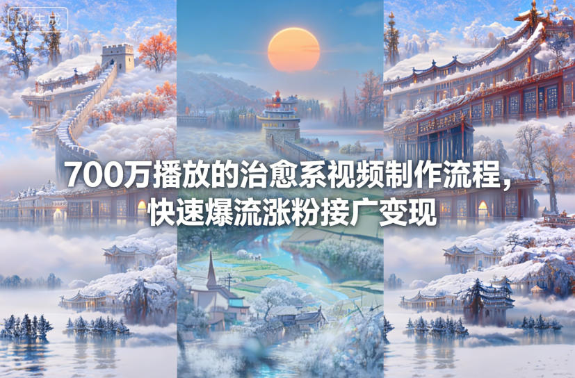 700万播放的治愈系视频制作流程，快速爆流涨粉接广变现-靠谱项目库