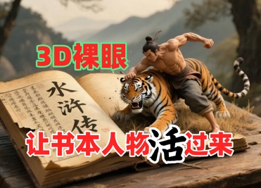书本人物裸眼3D视频，新的玩法，流量超猛，保姆级教程-靠谱项目库