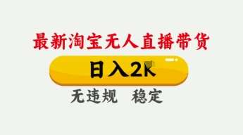 4月最新淘宝无人直播带货，日入数张，不违规不封号，独家技术，操作简单【揭秘】-靠谱项目库