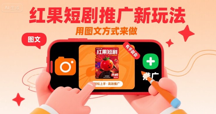 红果短剧推广新玩法，用图文方式来做，有手就会-靠谱项目库