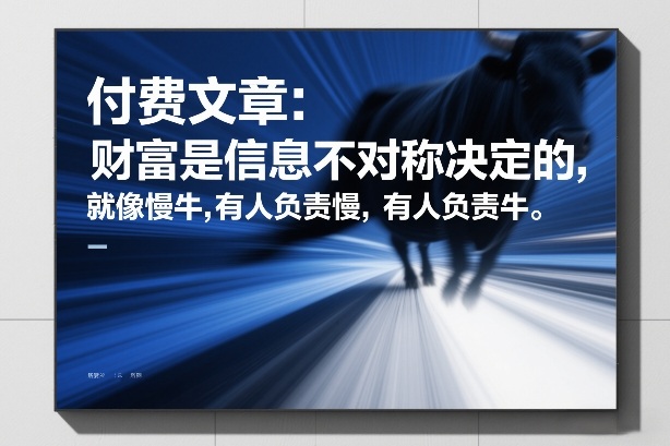 付费文章：财富是信息不对称决定的，就像慢牛，有人负责慢，有人负责牛-靠谱项目库