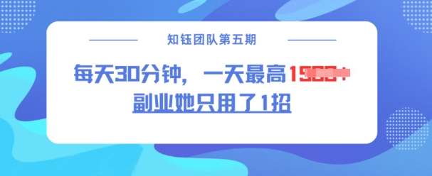 副业她只用了1招，每天30分钟，无脑二创，一天最高1.5k-靠谱项目库