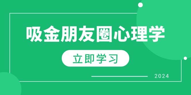 （12899期）朋友圈吸金心理学：揭秘心理学原理，增加业绩，打造个人IP与行业权威-靠谱项目库