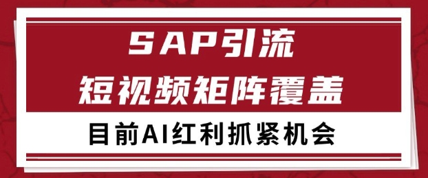 小红书某音sap赛道引流获客 自热矩阵日引200+【揭秘】-靠谱项目库