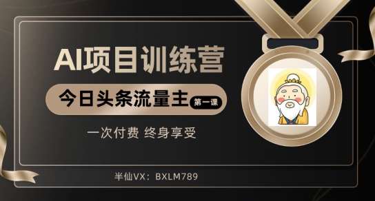 AI项目系列训练营（公众号流量主与今日头条篇）【揭秘】-靠谱项目库