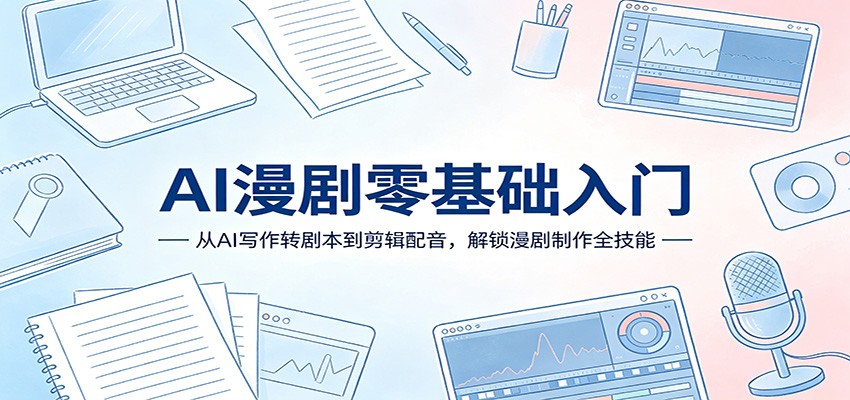 AI漫剧零基础入门：从AI写作转剧本到剪辑配音，解锁漫剧制作全技能-靠谱项目库