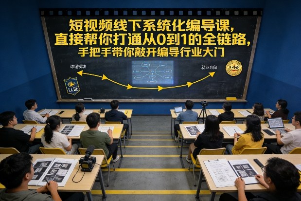 短视频线下系统化编导课，直接帮你打通从0到1的全链路，手把手带你敲开编导行业大门-靠谱项目库