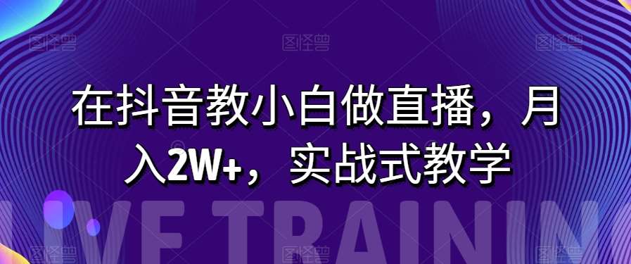 在抖音教小白做直播，月入2W+，实战式教学【揭秘】-靠谱项目库