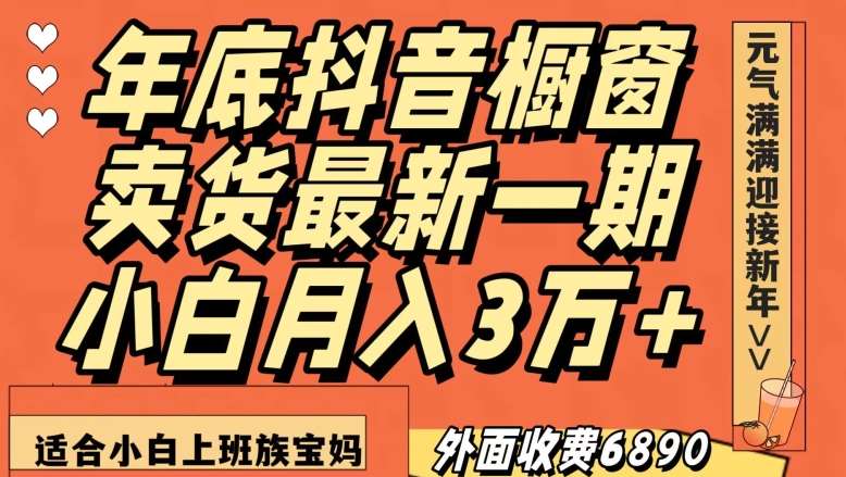 外面收费6890元年底抖音橱窗卖货最新一期，小白月入3万，适合小白上班族宝妈【揭秘】-靠谱项目库
