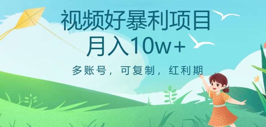 视频号暴利项目，多账号，可复制，红利期，月入10w+【揭秘】-靠谱项目库