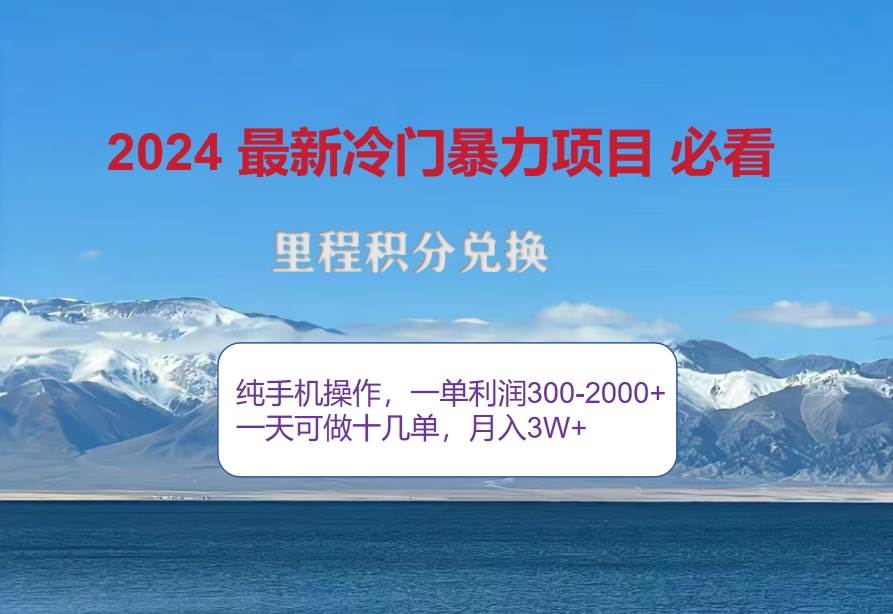 （12856期）2024惊爆冷门暴利！出行高峰来袭，里程积分，高爆发期，一单300+—2000…-靠谱项目库