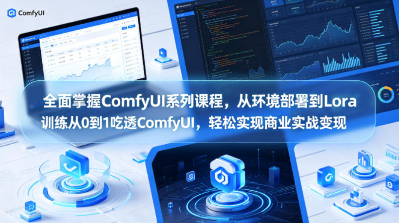 全面掌握ComfyUI系列课程，从环境部署到Lora训练从0到1吃透ComfyUI，轻松实现商业实战变现-靠谱项目库