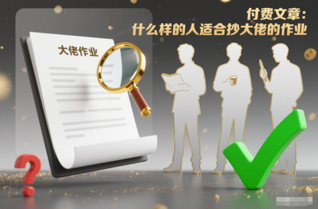 付费文章：什么样的人适合抄大佬的作业？-靠谱项目库