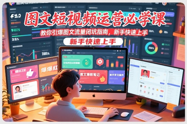 图文短视频运营必学课，教你引爆图文流量闭坑指南，新手快速上手-靠谱项目库