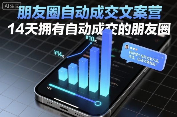 朋友圈自动成交文案营，14天拥有自动成交的朋友圈-靠谱项目库