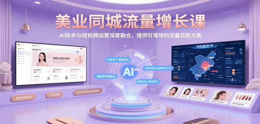 美业同城流量增长课，AI技术与短视频运营深度融合，提供可落地的流量获取方案-靠谱项目库