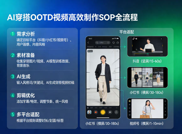 AI穿搭OOTD视频高效制作SOP全流程，适配抖音小红书视频号全平台-靠谱项目库