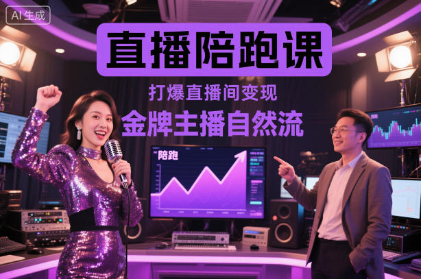 直播陪跑课，金牌主播自然流打爆直播间，复制高变现玩法-靠谱项目库
