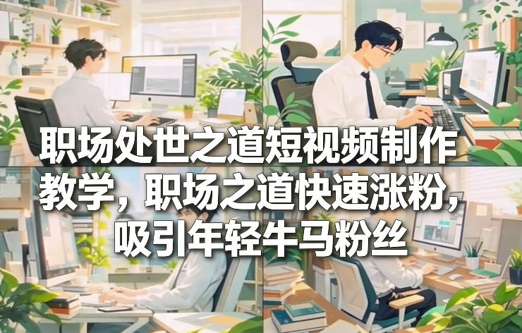 职场处世之道短视频制作教学，职场之道快速涨粉，吸引年轻牛马粉丝-靠谱项目库