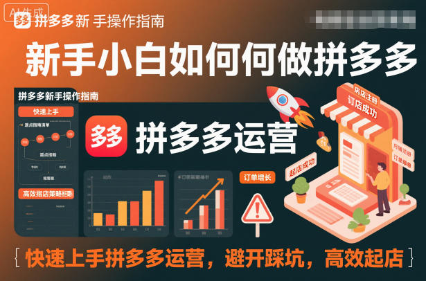 新手小白如何做拼多多，快速上手拼多多运营，避开踩坑，高效起店-靠谱项目库