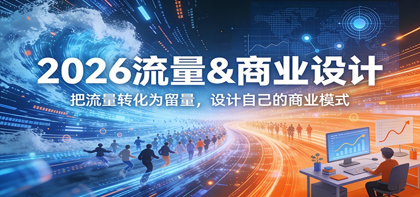 2026流量&商业设计，把流量转化为留量，设计自己的商业模式-靠谱项目库