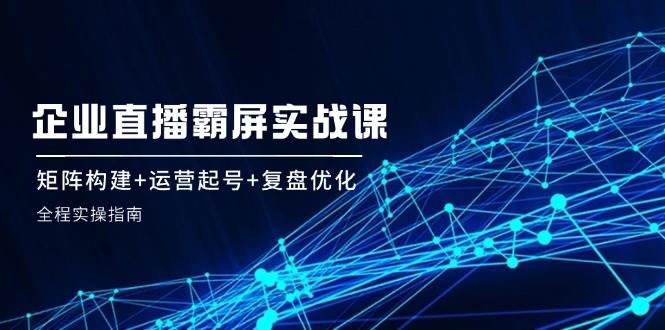企业直播霸屏实战课：矩阵构建+运营起号+复盘优化，全程实操指南-靠谱项目库