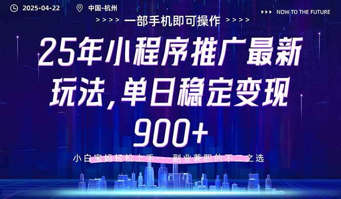 （14494期）25年小程序推广最新玩法，单日稳定变现900+，小白轻松上手-靠谱项目库