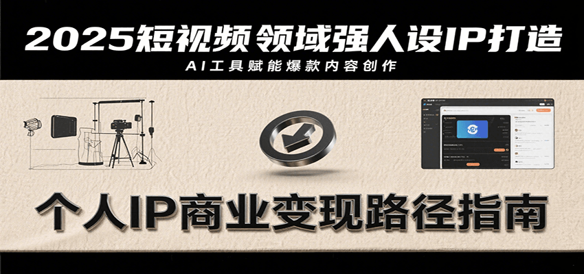 2025短视频领域强人设IP打造，结合爆款案例与AI工具应用，从个人出镜到商业成交转化-靠谱项目库