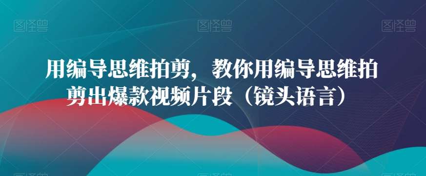用编导思维拍剪，教你用编导思维拍剪出爆款视频片段（镜头语言）-靠谱项目库