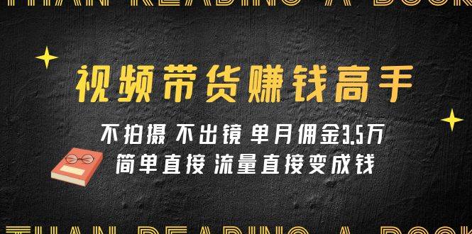 （7713期）视频带货赚钱高手课程：不拍摄 不出镜 单月佣金3.5w 简单直接 流量直接变钱-靠谱项目库