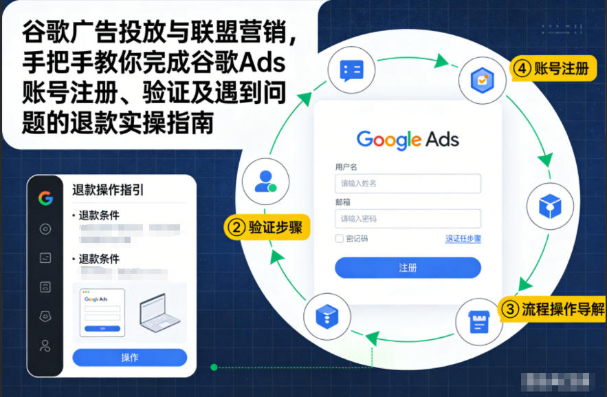 谷歌广告投放与联盟营销，手把手教你完成谷歌Ads账号注册、验证及遇到问题的退款实操指南-靠谱项目库