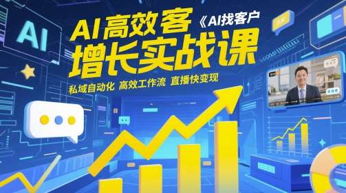 AI高效获客增长实战课，​AI找客户 私域自动化 高效工作流 直播快变现-靠谱项目库