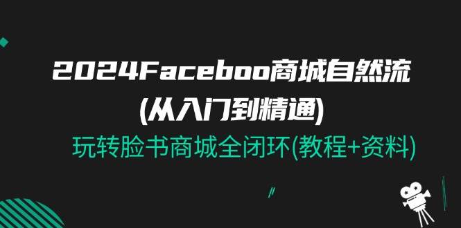 （11368期）2024Faceboo 商城自然流(从入门到精通)，玩转脸书商城全闭环(教程+资料)-靠谱项目库
