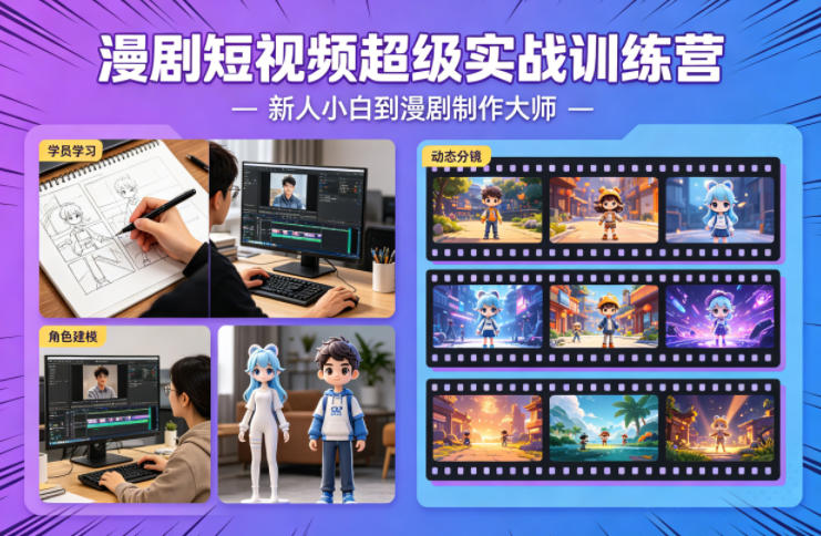 漫剧短视频超级实战训练营，新人小白到漫剧制作大师-靠谱项目库